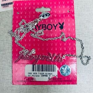 NWT Y2K Playboy Silver & Pink Playmate Necklace VERY RARE DEADSTOCK